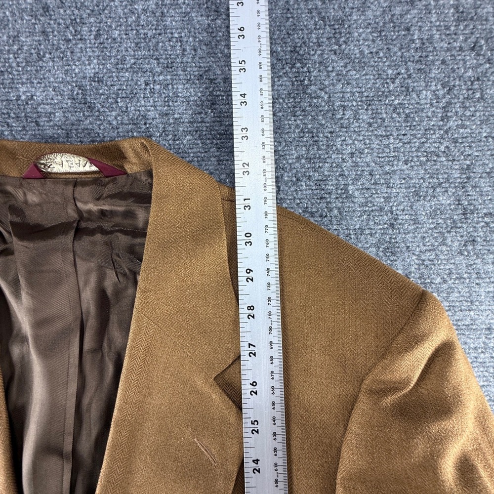 Jos A Bank Mens Brown Herringbone Two Button Blazer Sport Coat Made in Poland - Picture 4 of 9